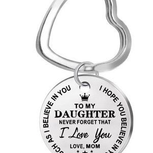 Stainless Steel Love Mother And Daughter Keychain